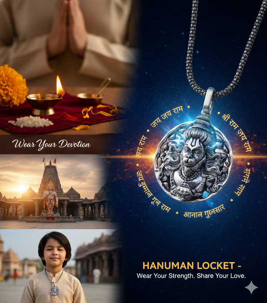 🔱 Hanuman Ji Oxidised Silver Pendant