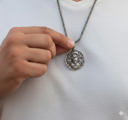 🔱 Hanuman Ji Oxidised Silver Pendant